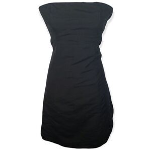 J.CREW BLACK STRAPLESS FIT & FLAIR DRESS SZ.P0 EUC